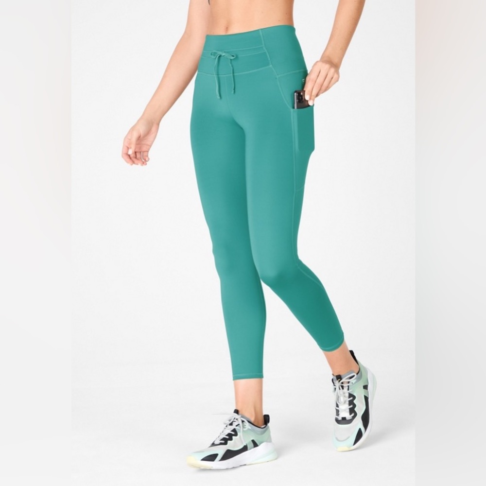 Fabletics Teal Leggings with Pocket Medium High-Waisted Ultra Cool - Picture 2 of 8